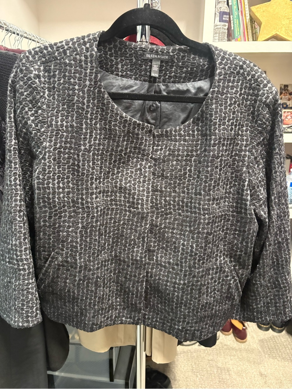 Eileen Fisher Women's Gray Textured Jacket. Women’s XL